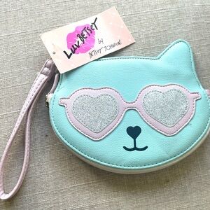 Betsy Johnson Mint Cat Wristlet NWT